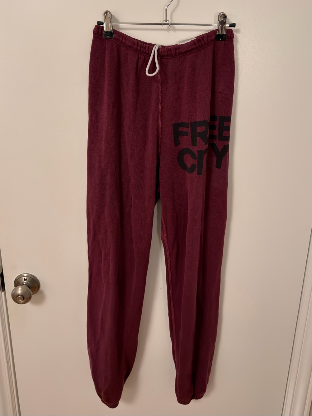 freecity Burgundy Track Pants with Black Logo